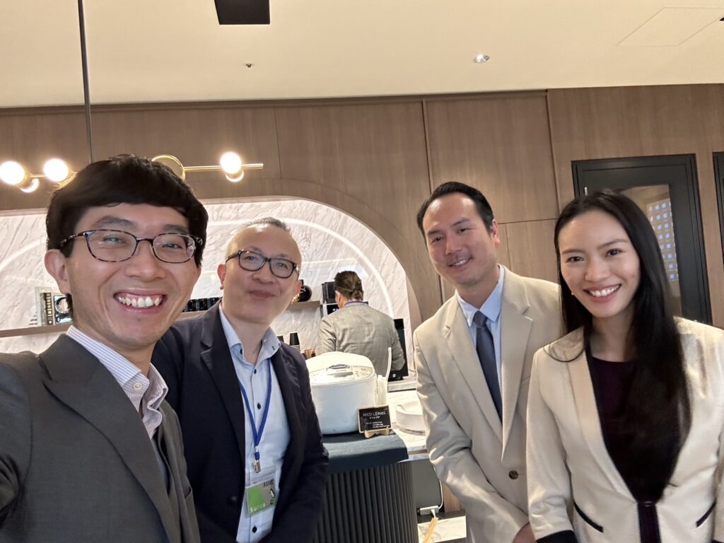 Fabian Tan, representative of Enterprise SG, and Samuel Yuen and Rachel Leng, representatives of SeiRogai, Inc.